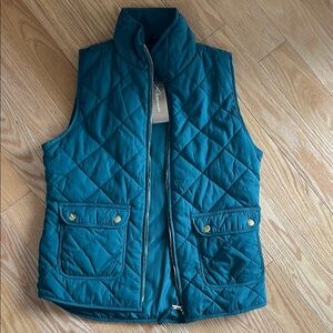 Blue Rain Quilted Forest Green Vest for Layering